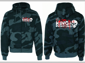 King of Fighting   hrubá maskáčová mikina na zips s kapucou vzor Nightcamo - Nočný maskáč " Splinter "